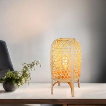 Lampe de table lampe de table lampe d'appoint bambou osier couleur naturelle lampe de salon