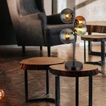 Globo Lighting - Lampe de table Lampe d'appoint Lampe de chambre à coucher Verre Lampe de table Salon, métal gris, led 4x 3,5W 290Lm blanc chaud, h