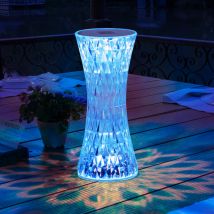Globo - Lampe de table lampe décorative avec lampe de table led à changement de couleur lampe de salon aspect cristal, couleurs rvb réglables, DxH 8