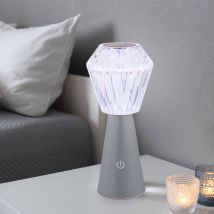 Globo Lighting - Lampe de table Lampe latérale Lumière décorative rgb led Cristal usb Tactile Batterie Argent