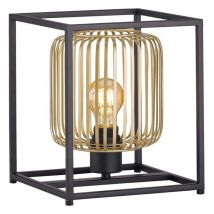 Fischer&honsel - Lampe de table lampe rétro lampe d'appoint lampe de chambre noir or h 26,5 cm