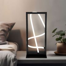 Globo - Lampe de table led lampe de table lampe de salon lampe de chevet lampe de chevet, métal aluminium plastique noir blanc opale, 1x 13,2W 530Lm