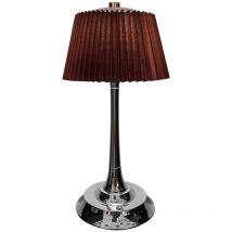 Lampe de Table led V-tac 1,5W - Tactile Dimmable 3en1, Marron Chromé avec Batterie rechargeable usb-c - 23358
