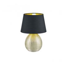 Lampe de Table LUXOR Or Abat-jour Noir Ø24 cm