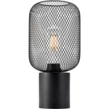 Braytron - Lampe de table métal noir grillagé 23W IP20 E27 Diam 150mm