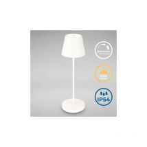 Lampe de table rechargeable dimmable sans fil, lampe de table dimmable intérieur l'extérieur IP54 fonction tactile usb-c 2m blanc