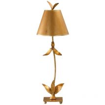 Elstead - Red Bell - 1 Lampe de Table Lumineuse Design Feuilles Florales Feuille d'Or, E27