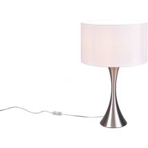 Frankystar - Lampe de table Sabia en métal acier avec abat-jour blanc h. 62,5 cm