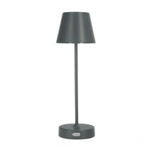 Edo Solutions - Lampe de table sans fil étanche rechargeable neli 2,7W led grise 2200mAh IP54 200lm 2700K 33cm