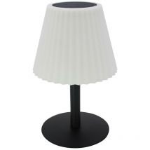 Lampe de table solaire 2 en 1 lady spike bouffant Blanc Acier H62cm