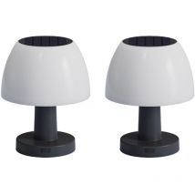 Lot de 2 Lampes de table solaire lumina Blanc Plastique H13.5 cm