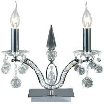 Diyas - Inspired Tara - Lampe de table 2 ampoules chrome poli, cristal