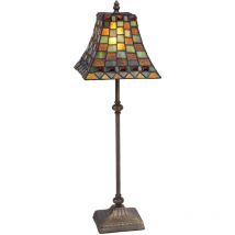 Grande lampe de table Tiffany dans les tons verts
