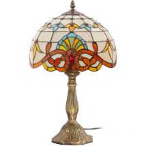 Privatefloor - Lampe de Table Tiffany - Lampe de Salon - Vintage Multicolore