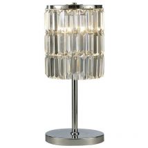 Diyas - Inspired Torre - Lampe de table à rideau en cristal à 3 ampoules, chrome poli