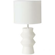 Boltze Gruppe - Lampe de table Whitia, abat-jour en coton, ø 25 cm