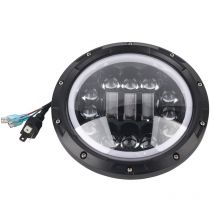 Jeffergarden Lampe de travail led 7 pouces 90W, phare IP67 étanche 6000K universel pour voiture et moto