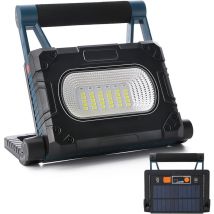 Lampe de Travail Solaire Portable led 30W - 4 Modes d'Éclairage - Rotation à 360° - Chantier, Réparation Automobile, Urgence