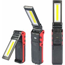 Basetbl - Lampe De Travail Usb Rechargeable Lampe, Cob Torche Lampe De Poche,Led Lampe D'inspection Avec Base Magnétique Pour Camping Lampe Pour