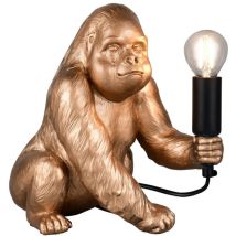 Boite A Design - Lampe Design, Lampe À Poser Kong, Gorille Déco Avec Douille E14 Doré En Plastique