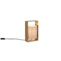 Lampe design, Lampe de table 27 cm métal et tissu Pail Taupe en Metal Trio