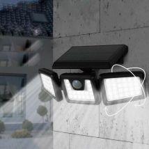 Sunxury - Lampe d'extérieur à capteur de mouvement solaire, 70 lampes d'extérieur à led blanc froid 650LM, lampe d'extérieur solaire 2200mAh, led