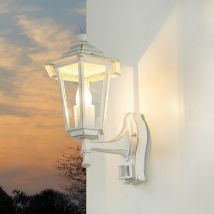 Licht-erlebnisse - Lampe d'extérieur avec détecteur de mouvement Anthracite E27 Rustique Extérieur
