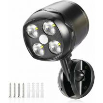 Lampe d'extérieur avec détecteur de mouvement, IP65 imperméable led spot batterie alimenté 600lm, détecteur de mouvement avec batterie flexibles pour