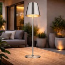Lampe d'extérieur lampe de table lampe de table variateur tactile lampe de jardin led argent h 47 cm