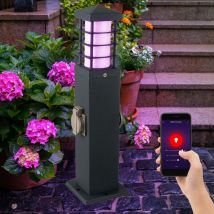 Etc-shop - Lampe d'extérieur led intelligente à intensité variable avec télécommande, lampadaire de jardin, socle en acier inoxydable, lumière