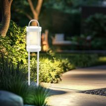 Lampe d'extérieur led Lampadaire en aluminium Lampe d'allée blanche Lampe de jardin, 8 watts 855 lumens blanc chaud, DxH 12,5x65 cm
