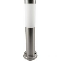 Lampe d'extérieur, argent, lampadaire de jardin, moderne, éclairage de chemin, résistant aux intempéries, acier inoxydable mat, 1x E27, DxH 7,6x45 cm
