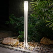 Etc-shop - Lampe d'extérieur sur pied Lampadaire en acier inoxydable avec douilles Lampe de chemin d'extérieur Lampadaire avec électricité, opale