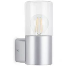 Telefunken - Lampe d'extérieur ampolo, douille E27, argent, IP44, 19,5 x 8,5 x 11 cm