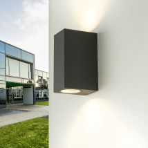 Licht-erlebnisse - Applique d'extérieur oriash de couleur anthracite au design moderne éclairage indirect H:15cm - noir antracite