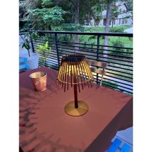 Lampe De Table Solaire Eleonor En Bambou - 100 Lumens