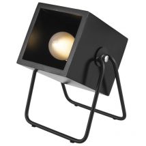 Lampe en bois et métal carrée Hefty - H. 17 cm