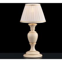 Bonetti Illumina - Fiorenza - Lampe de table en bois ivoire et doré 1 lumière avec abat-jour dm.20 H.43 - Ø20 - BL172-LT-AV