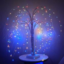 Lampe en forme de branche de saule à 192 led, 50 cm, lumière changeante, batterie et usb, double usage, 8 modes, pour la maison, Noël, anniversaire,