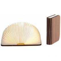 Ledr - Lampe en forme de livre en bois véritable Noyer - Taille l