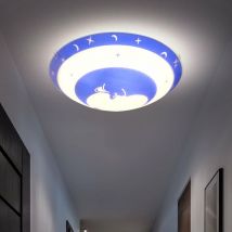 Etc-shop - Plafonnier chambre d'enfant verre chambre d'enfant lampe étoiles bébé plafonnier enfant plafonnier bleu lune, métal, 1x E27, DxH 30x9