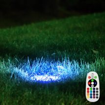 Etc-shop - Lampe encastrable au sol en acier inoxydable verre jardin gradateur télécommande dans un ensemble comprenant des ampoules led rgb