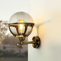 Licht-erlebnisse - lampe extérieure abat-jour sphérique IP43 E27 laiton lampe murale jardin maison cour
