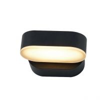 Led's Light - lampe exterieure led 7,5W, 340° rotatif, oval, IP54, noir matt