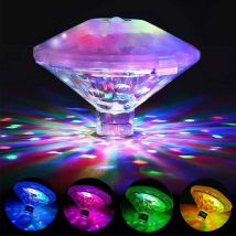 Lampe flottante piscine couleur, Lumière de bain disco, Lumière LED submersible IP68, Lumière sous-marine LED avec 7 modes pour salle de bain lampes