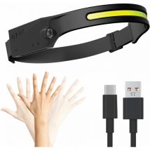 Qiyao - Lampe frontale, 1200 mah, conception légère, rechargeable par usb, adapté au camping, à la course de nuit, à la randonnée, à la pêche