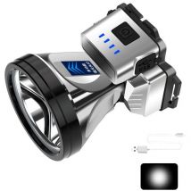Lampe frontale à led puissante, lampe de poche rechargeable super lumineuse