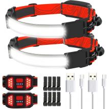 Lampe frontale Lampe Frontale led Rechargeable, 1000 Lumens 230° Illumination Phare Large Faisceau, Lampes Frontales Rechargeables usb avec Clips