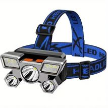 Lampe Frontale Rechargeable LED,5 Modes Super Brillante Lumineux Lampe Frontale Mains Libres Lampe de Poche pour Camping Pêche Cyclisme Randonnée