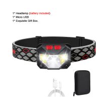 Lampe frontale led, pack de 2, lampe frontale super lumineuse avec détecteur de mouvement, 1500 lumens, lampes frontales 10 modes, 1200 mAh